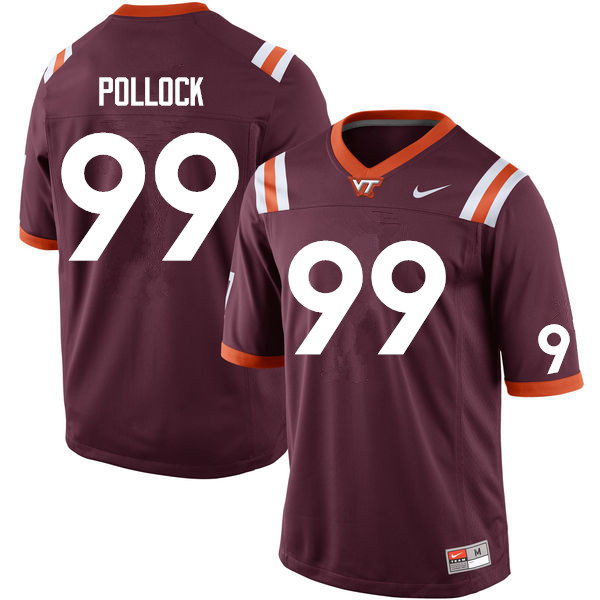 Men #99 Justin Pollock Virginia Tech Hokies College Football Jerseys Sale-Maroon